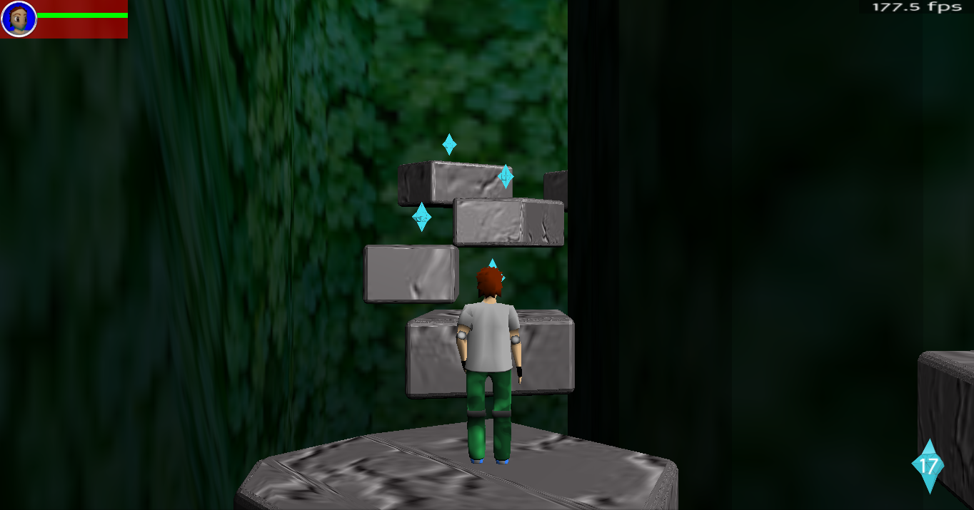 Screenshot of an old in development level